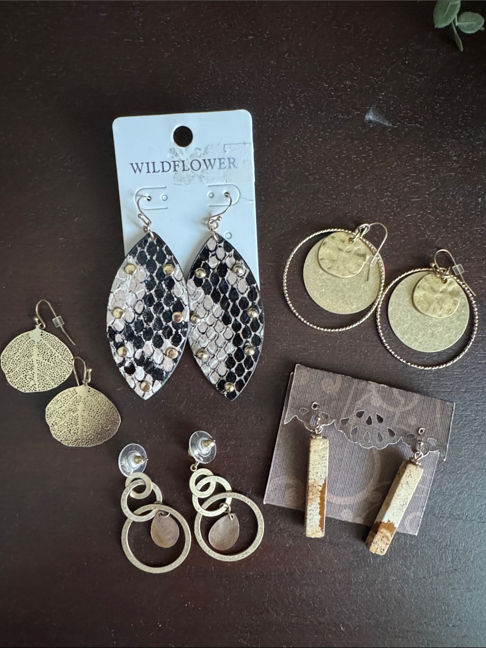 5-Pair Boho Statement Earring Lot – Wildflower + Mixed Styles